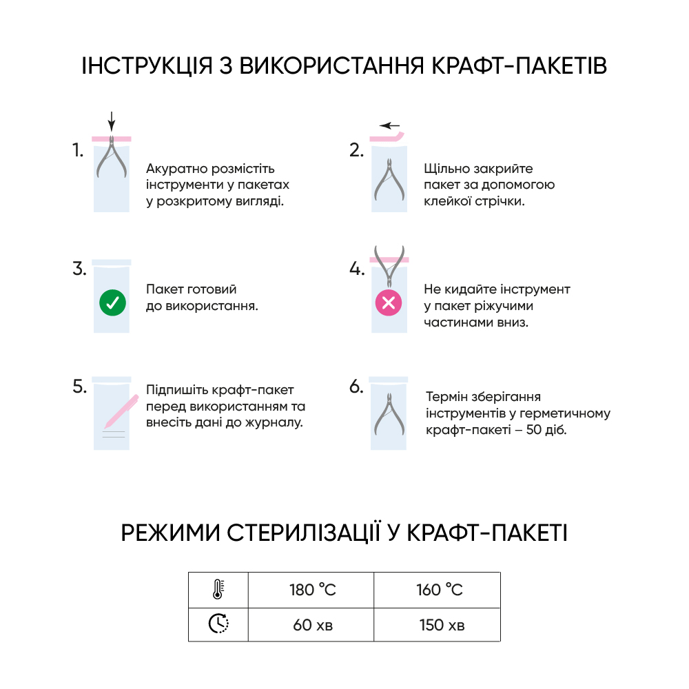 Крафт-пакеты Microstop ЕСО с индикатором 4 класса 50&times;200 мм, 100 шт