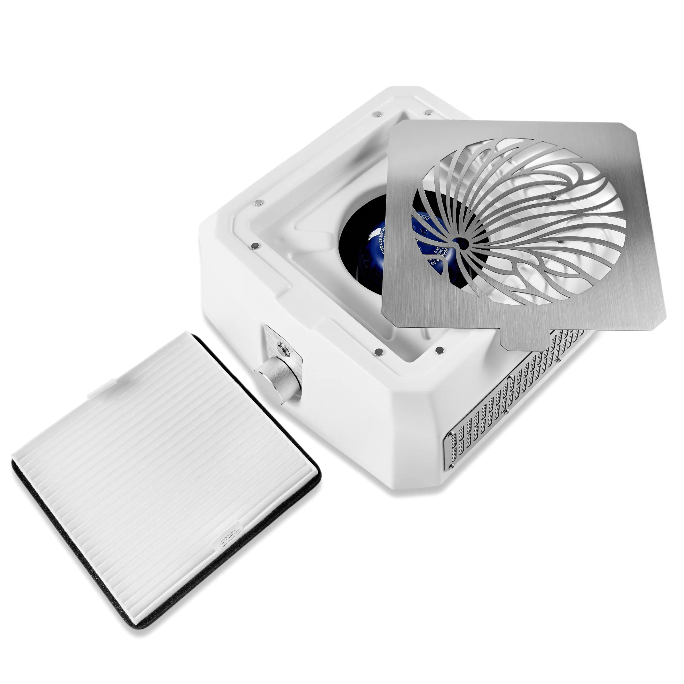 Microstop Base Pro Tabletop Nail Dust Collector with HEPA Filter White